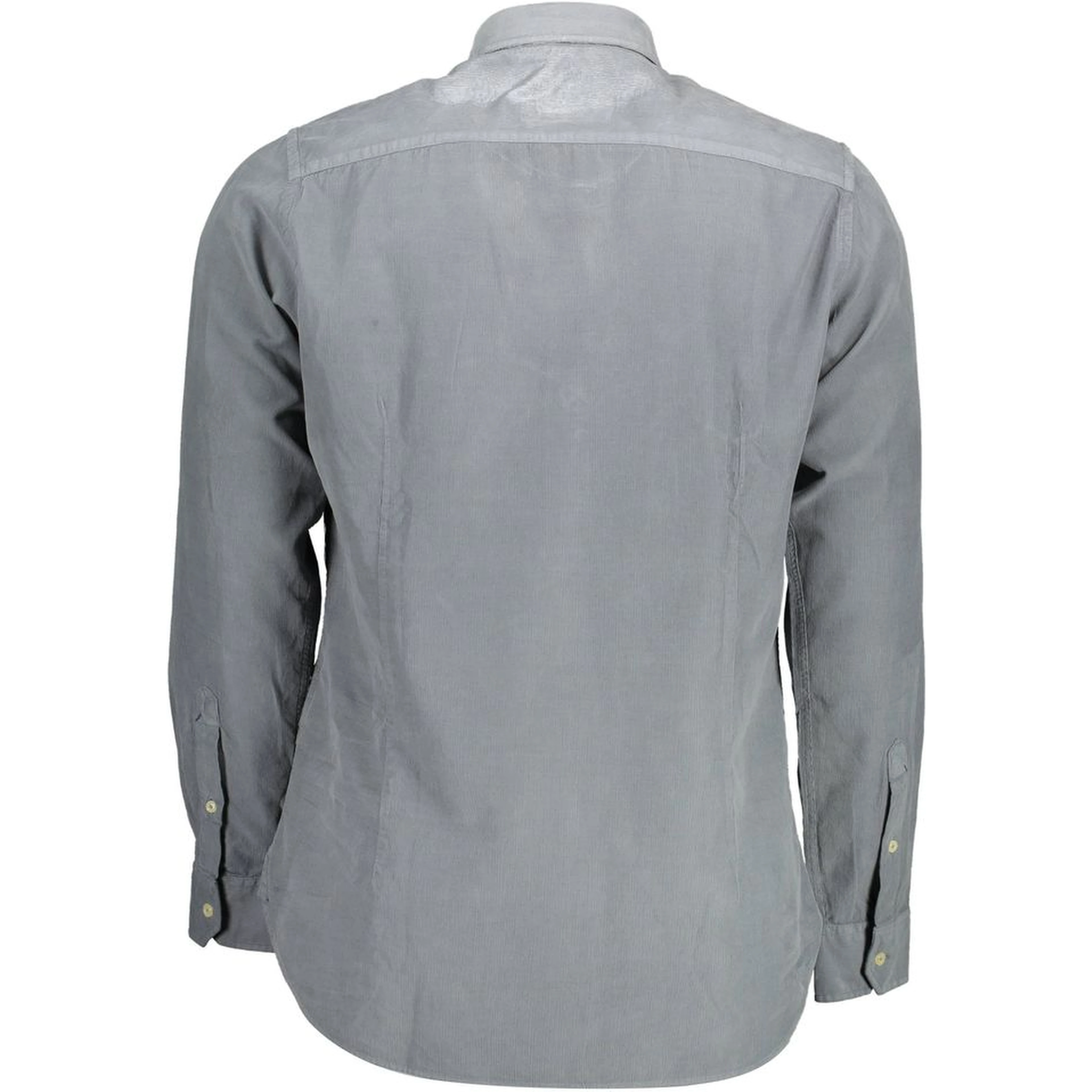 Long-sleeve cotton men's shirt in a grey color