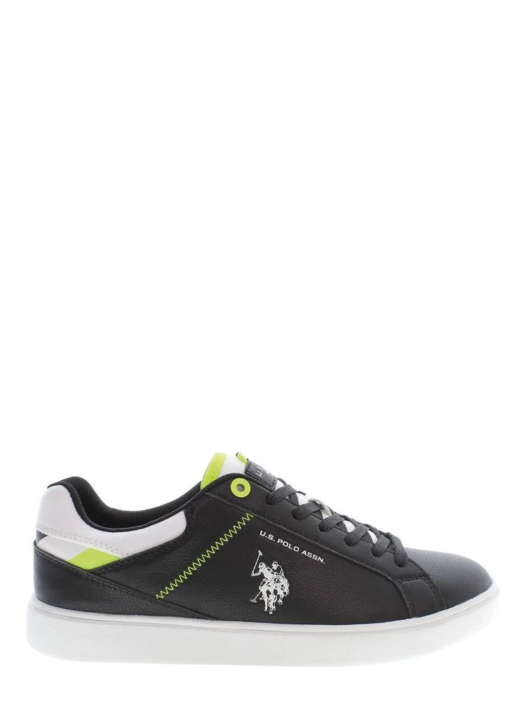 Black Polyester Men Sneaker