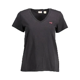 Black Cotton Women T-Shirt