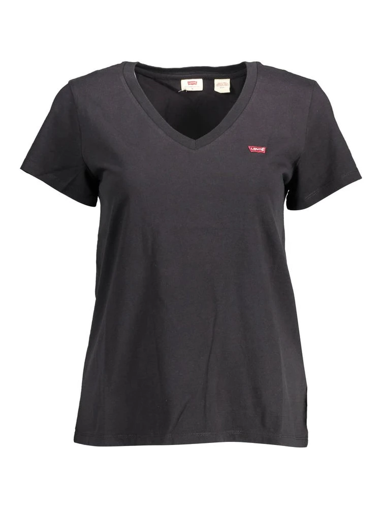 Black Cotton Women T-Shirt