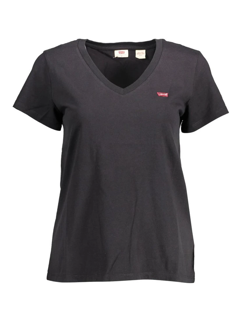 Black Cotton Women T-Shirt
