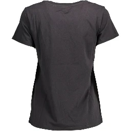 Black Cotton Women T-Shirt