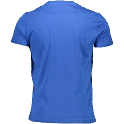 Blue Cotton Men T-Shirt
