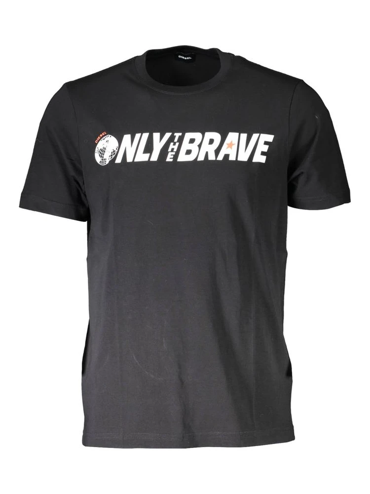 Black Cotton Men T-Shirt