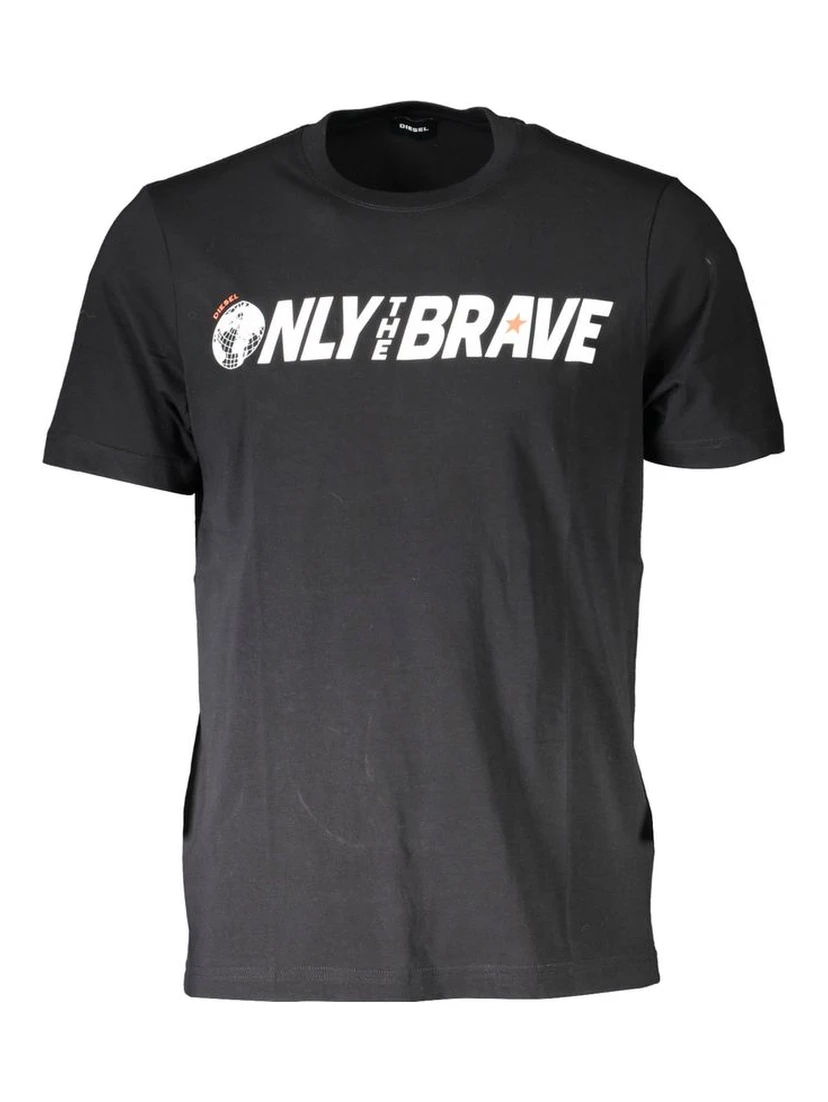 Black Cotton Men T-Shirt