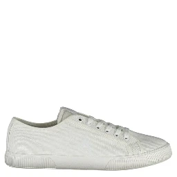 White Polyester Men Sneaker