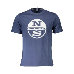 Blue Cotton Men T-Shirt