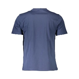 Blue Cotton Men T-Shirt