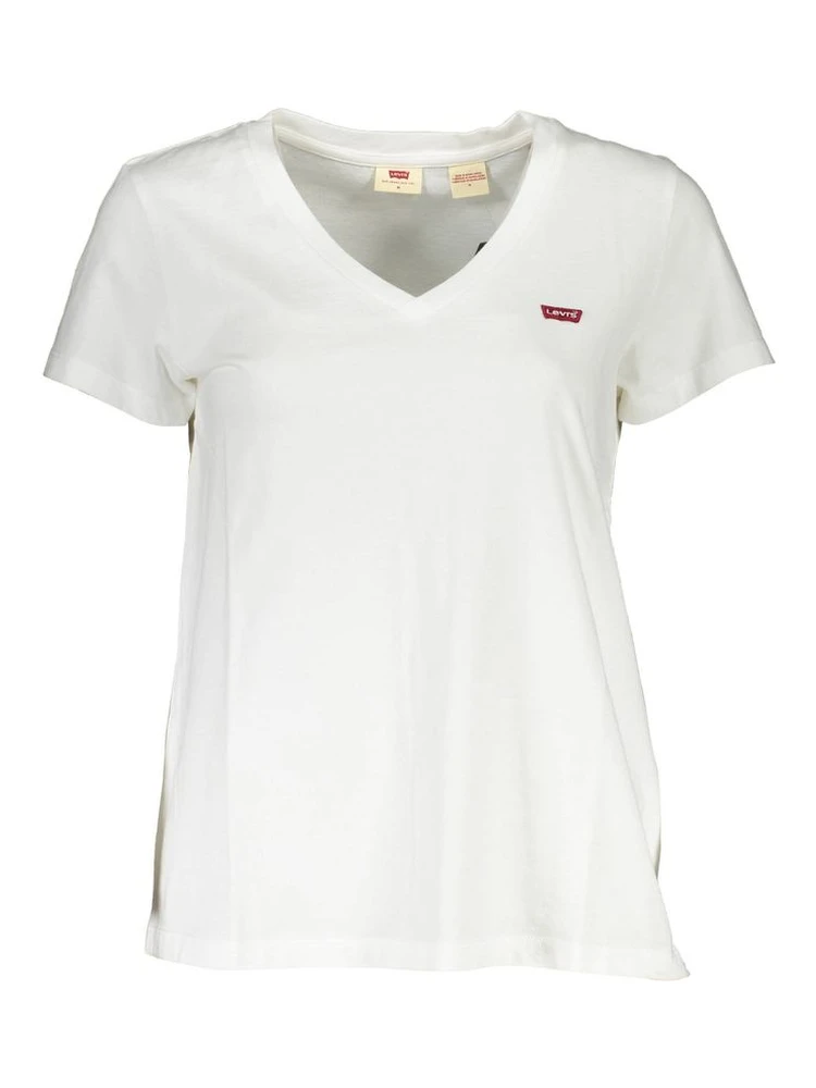 White Cotton Women T-Shirt