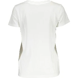 White Cotton Women T-Shirt