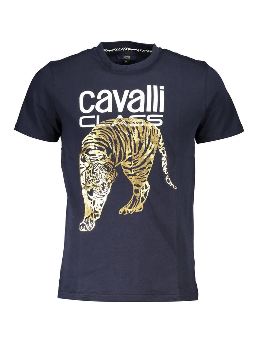 Blue Cotton Men T-Shirt