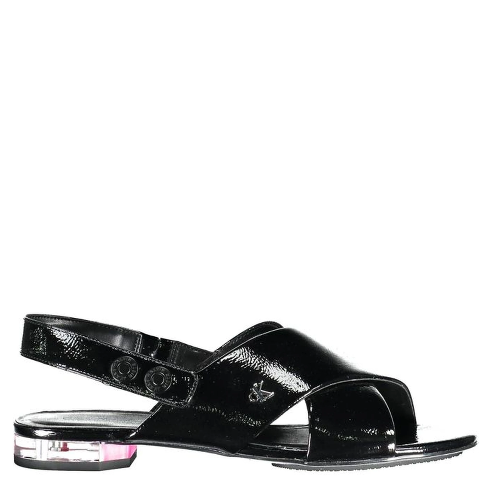 Black Leather Women Sandal