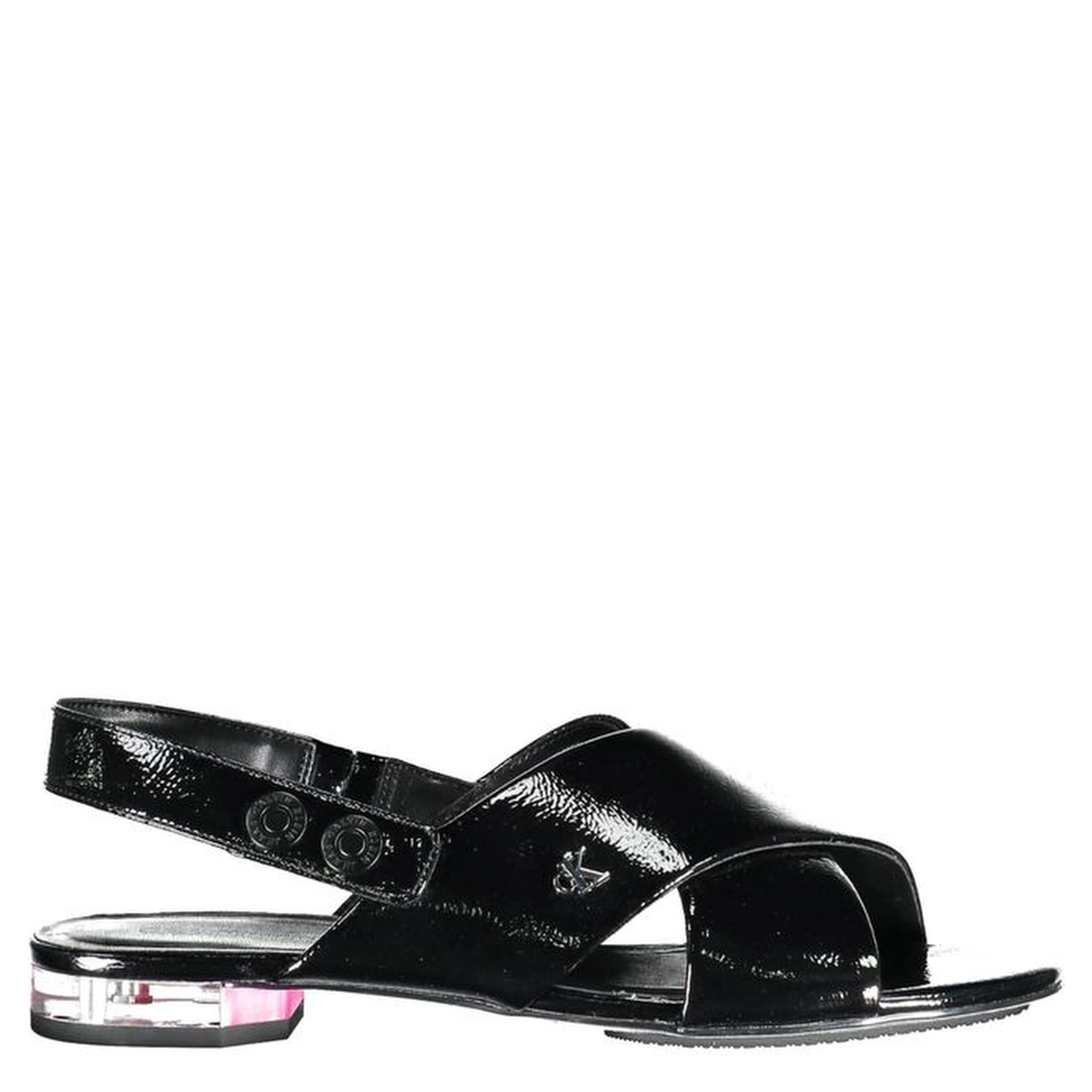 Black Leather Women Sandal