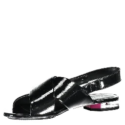 Black Leather Women Sandal