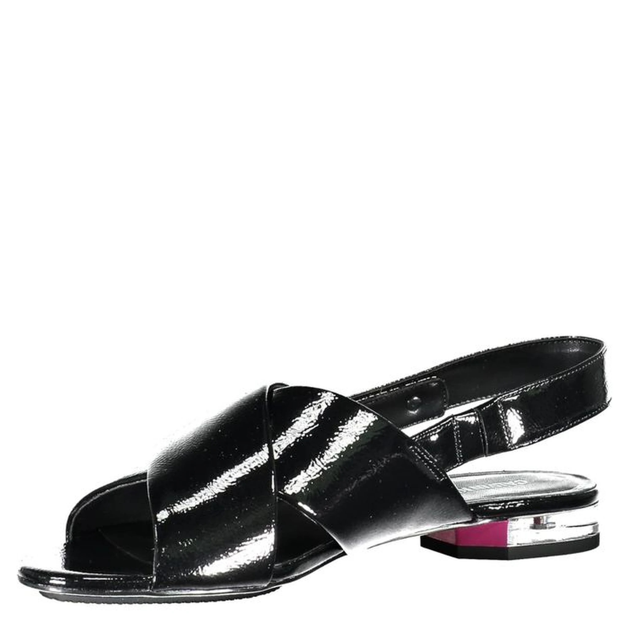 Black Leather Women Sandal