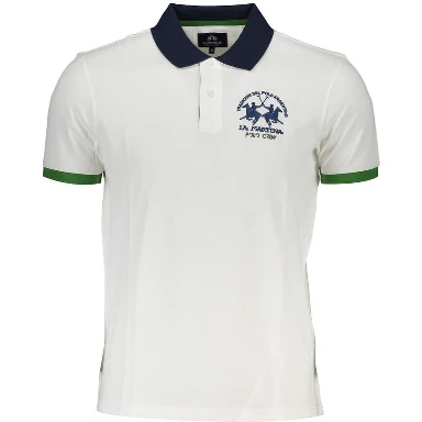 White Cotton Men Polo Shirt