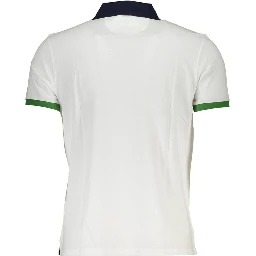White Cotton Men Polo Shirt