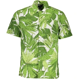 Green Cotton Men Shirt