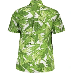 Green Cotton Men Shirt