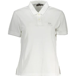White Cotton Women Polo Shirt