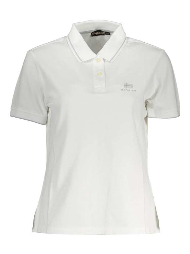 White Cotton Women Polo Shirt