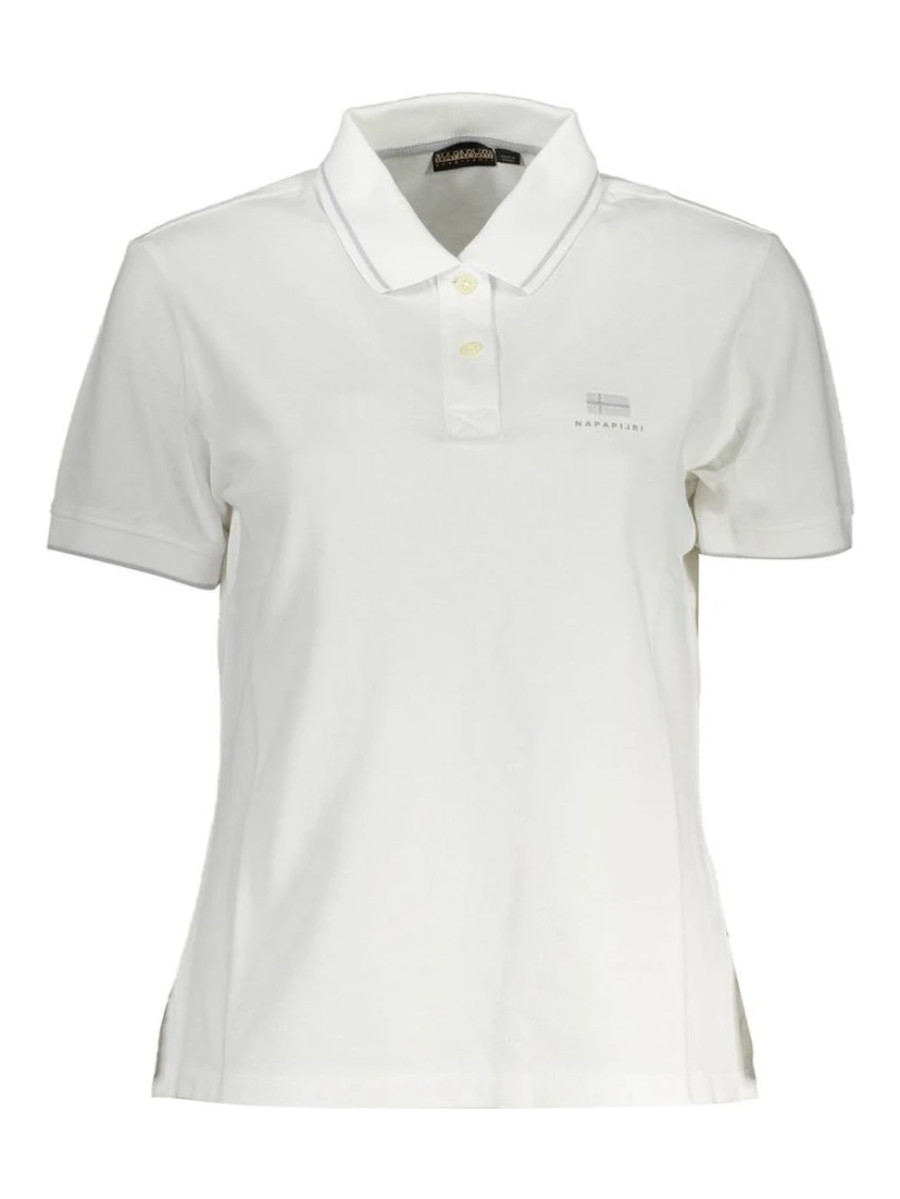 White Cotton Women Polo Shirt