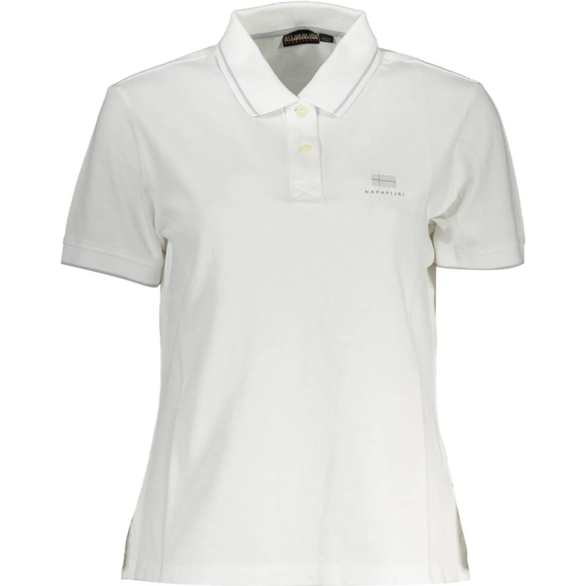 White Cotton Women Polo Shirt