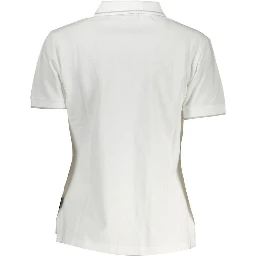 White Cotton Women Polo Shirt