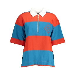 Red Cotton Women Polo Shirt