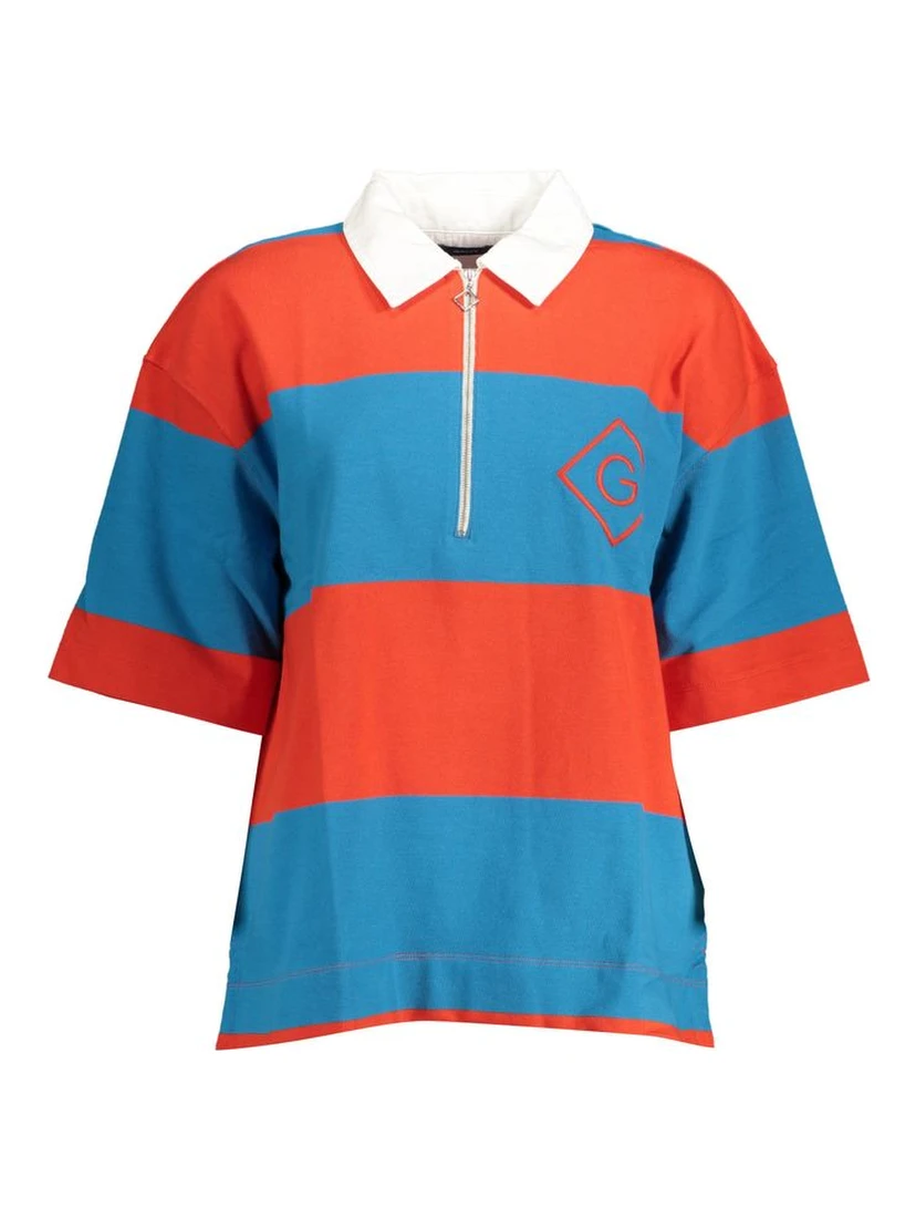 Red Cotton Women Polo Shirt