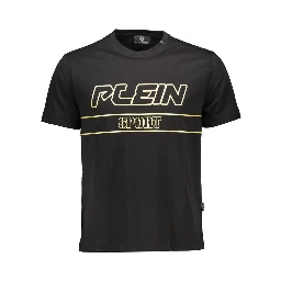 Black Cotton Men T-Shirt