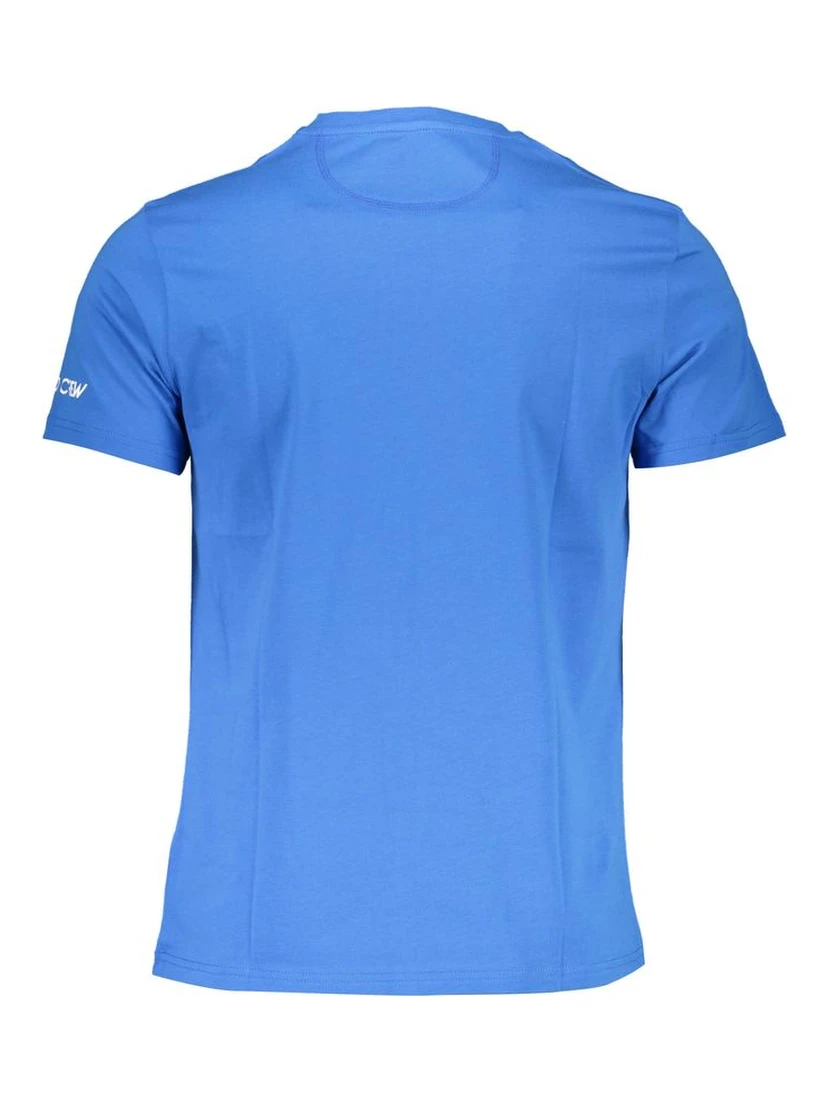 Blue Cotton Men T-Shirt