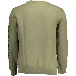 Green Cotton Men Sweater