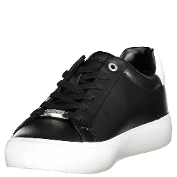 Black Leather Women Sneaker
