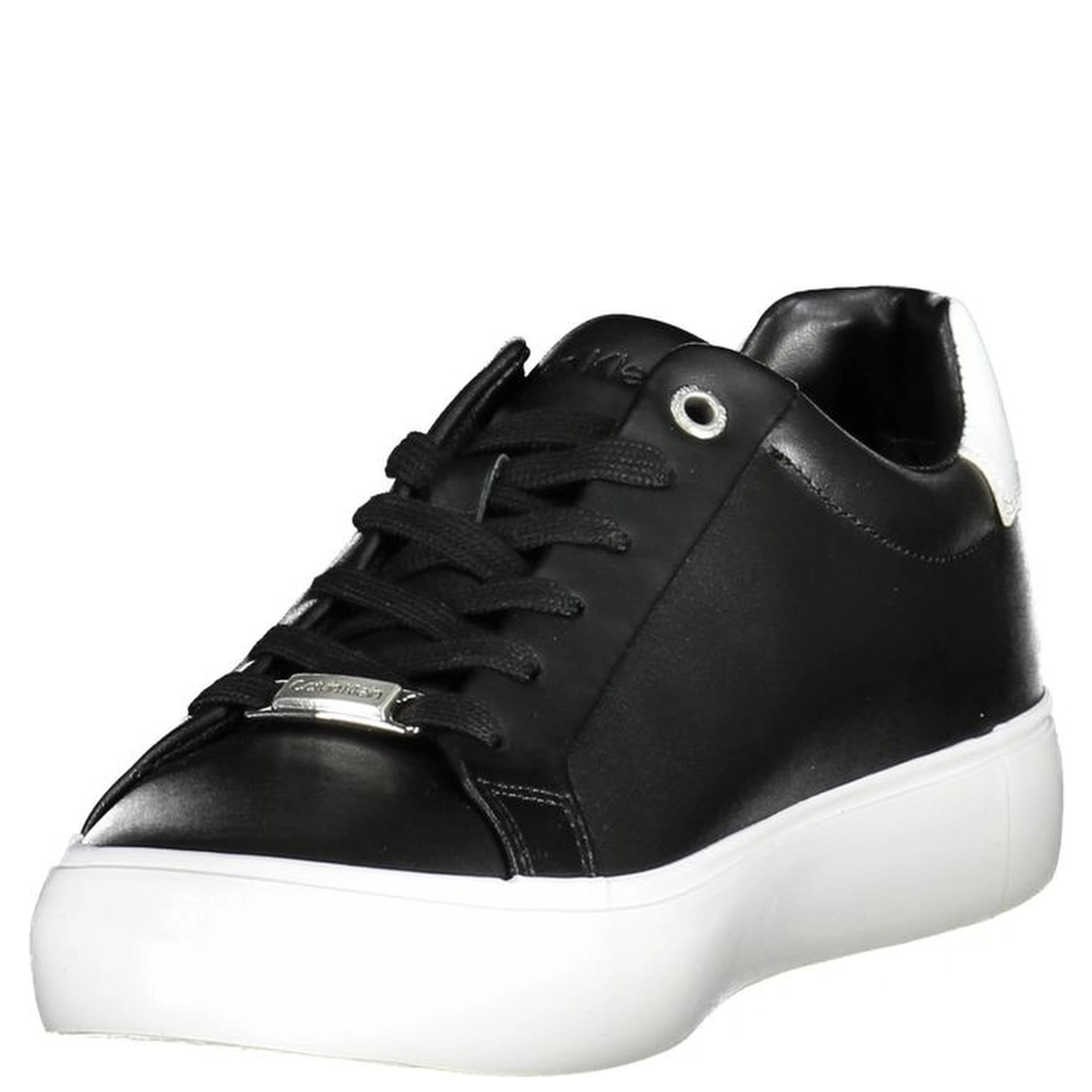 Black Leather Women Sneaker