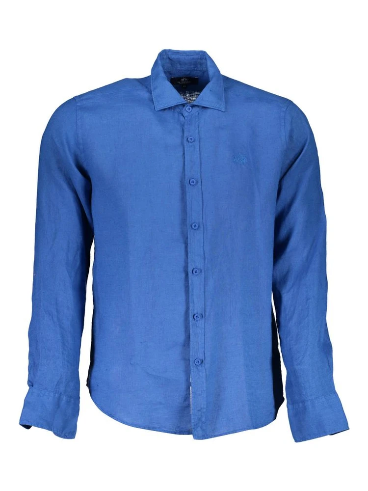Blue Linen Men Shirt