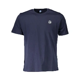 Blue Cotton Men T-Shirt
