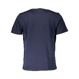 Blue Cotton Men T-Shirt