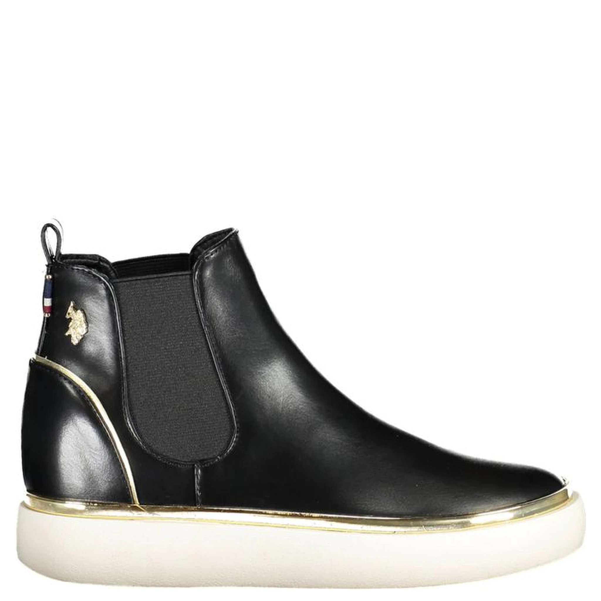 Black polyester women's ankle boot