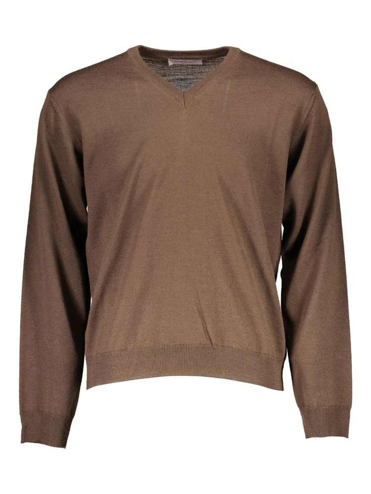 Brown Wool Men Sweater