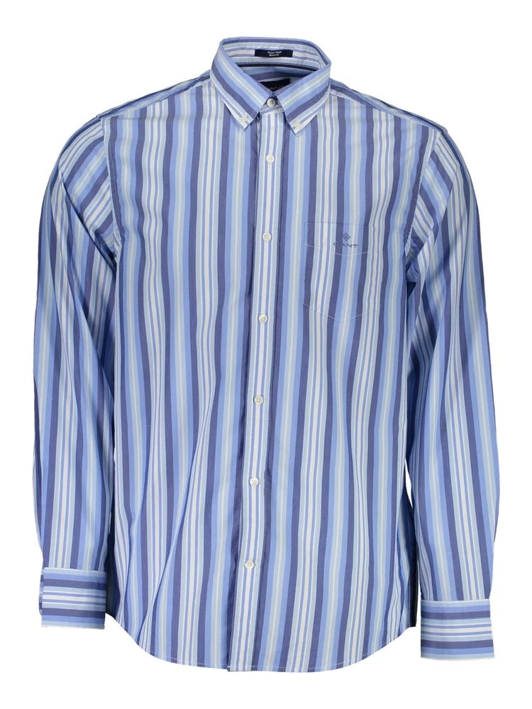 Blue Cotton Men Shirt