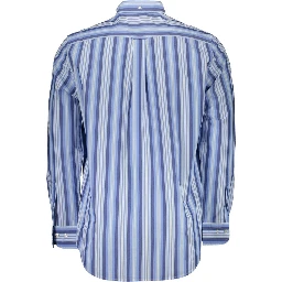 Blue Cotton Men Shirt
