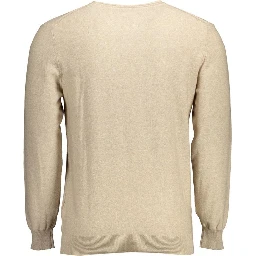 Beige Cotton Men Sweater