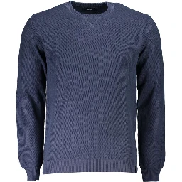 Blue Cotton Men Sweater