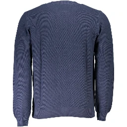 Blue Cotton Men Sweater