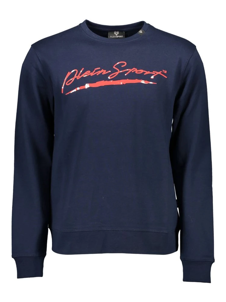 Blue Cotton Men Sweater