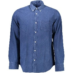 Blue Cotton Men Shirt