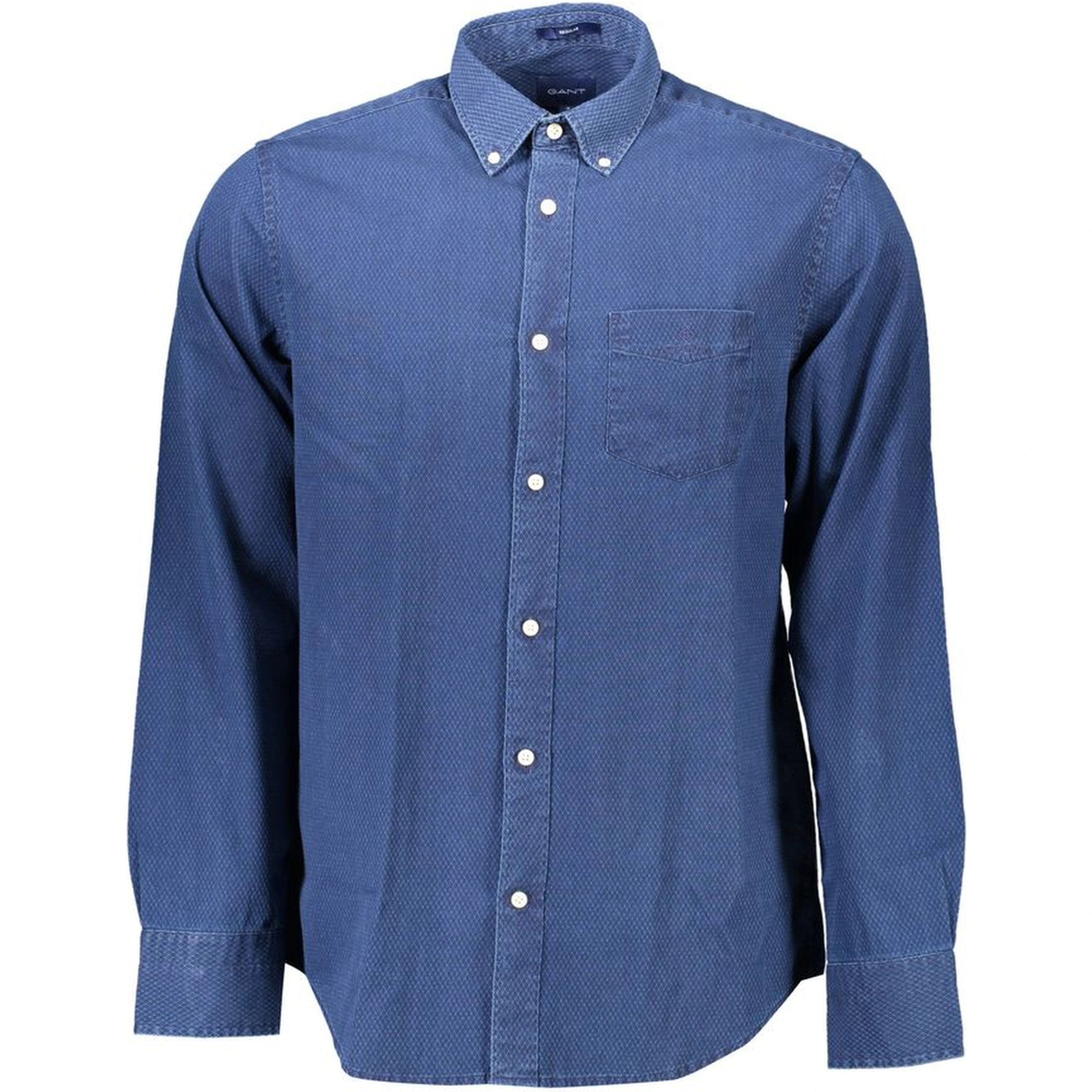 Blue Cotton Men Shirt