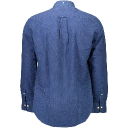 Blue Cotton Men Shirt