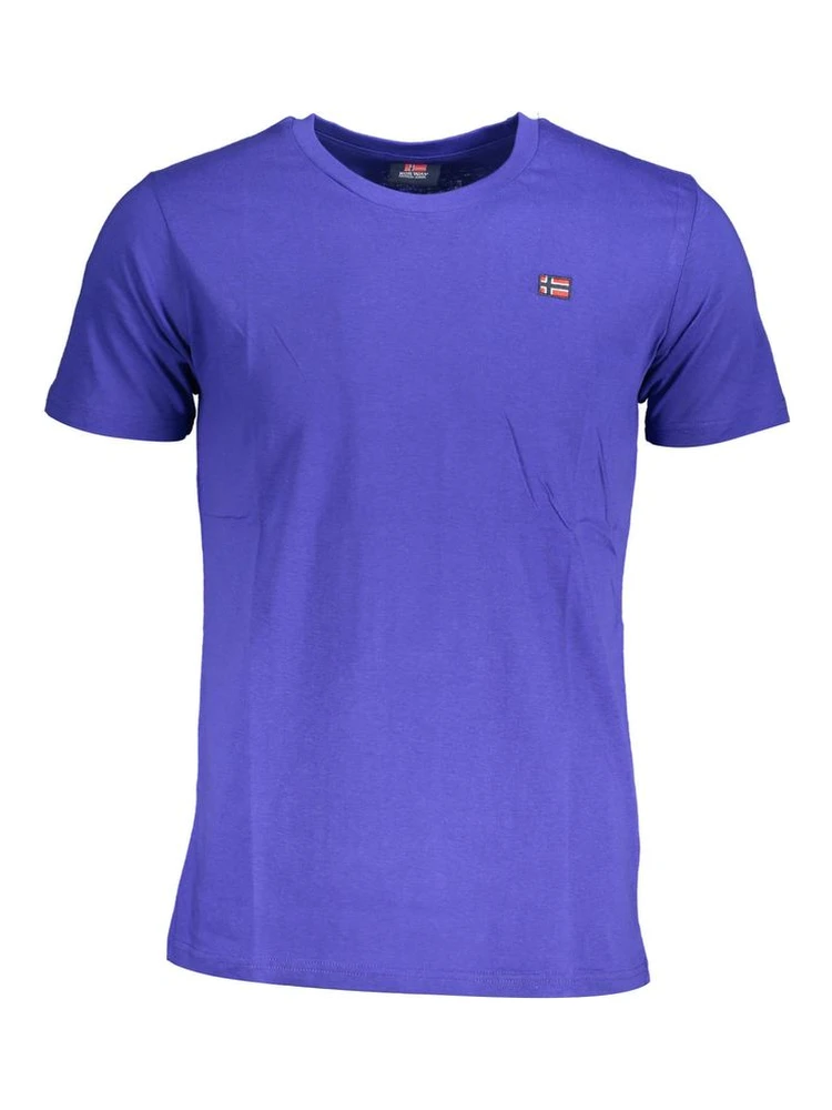 Blue Cotton Men T-Shirt
